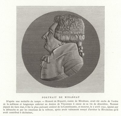 Honore Gabriel Riqueti, greve av Mirabeau av French School