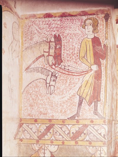 Ryttare som håller tyglarna på tre hästar, från norra muren, c.1265 av French School