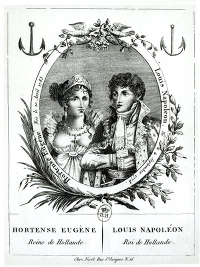 Hortense de Beauharnais (1783-1837) och Louis-Napoleon Bonaparte (1778-1846) av French School