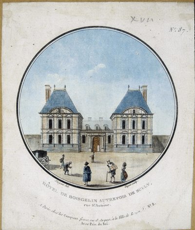 Hotel de Boisgelin, tidigare i Sully - gravyr av French School