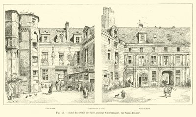 Hotel du prevot i Paris, passage Charlemagne, rue Saint-Antoine av French School