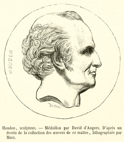 Houdon, skulptör (gravyr) av French School