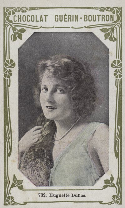 Huguette Duflos (färgad bild) av French School