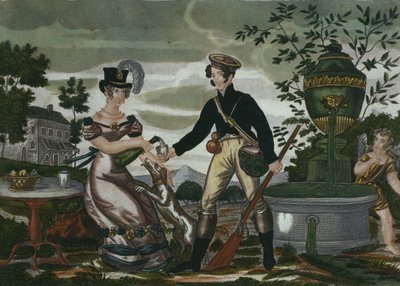 Jaktmöte, skylt 2, tidigt 1800-tal (färgstick) av French School