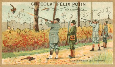 Jaktfasan (chromolitho) av French School