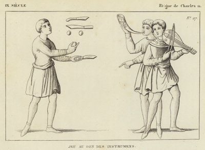 IX Century, Reign of Charles II, Game to the Sound of Instruments (gravyr) av French School