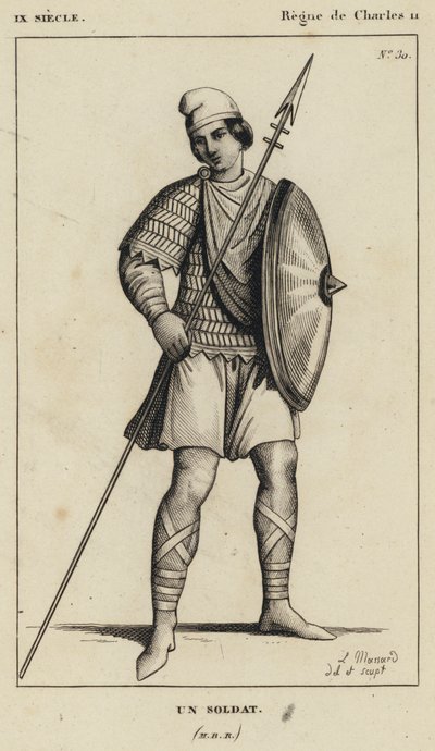 IX Century, Reign of Charles II, A Soldier (gravyr) av French School