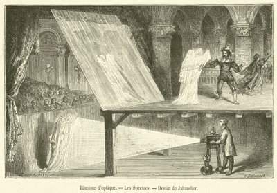 Optiska illusioner, spöken (gravyr) av French School