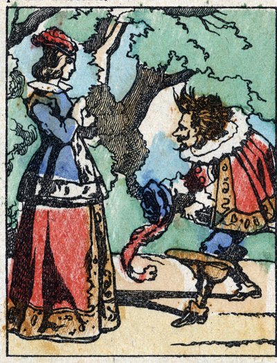 Illustration till "" Riquet a la houppe", berättelse av Charles Perrault (1628-1703), fransk författare. Trästick av Imaging Pellerin - Epinal, sd. Sent 1800-tal. av French School