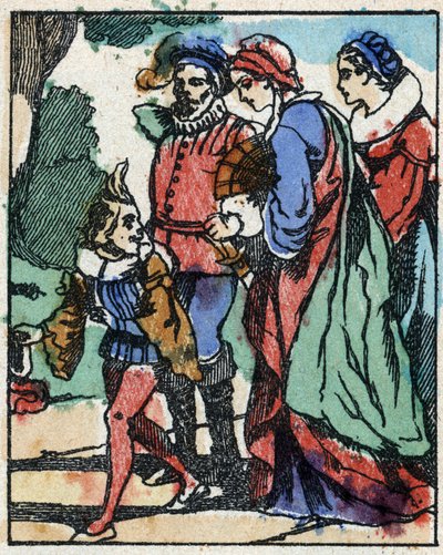 Illustration till "" Riquet a la houppe", berättelse av Charles Perrault (1628-1703), fransk författare. Trästick av Imaging Pellerin - Epinal, sd. Sent 1800-tal. av French School