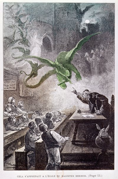 Illustration från Karpaternas slott av Jules Verne (1828-1905) 1892 av French School