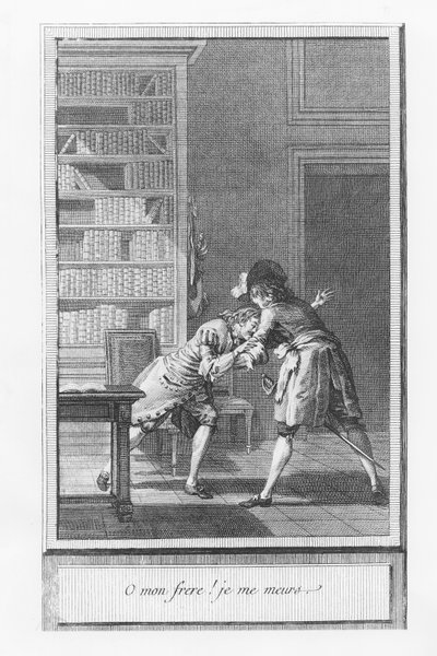 Illustration från "The Life and Adventures of Mr. Cleveland, Natural Son of Oliver Cromwell" av Abbé Prévost (gravyr) av French School