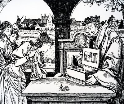 Illustration från Prinsessan och svinherden av HC Andersen av French School