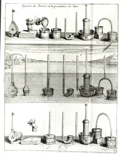 Illustration från Treatise on the Gravity of Air av Blaise Pascal (1623-62) efter 1663 av French School