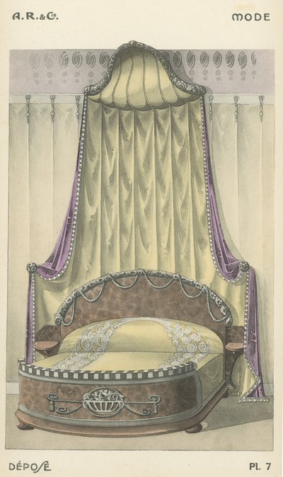 Illustration från inredningsproduktkatalog från A R & Cie, Frankrike av French School
