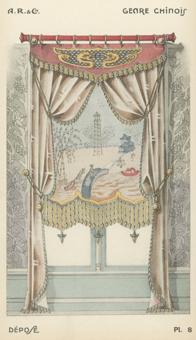 Illustration från inredningsproduktkatalog från A R & Cie, Frankrike av French School
