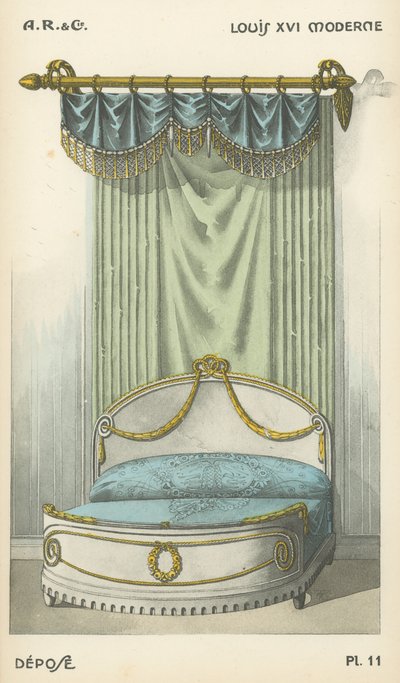 Illustration från inredningsproduktkatalog från A R & Cie, Frankrike av French School