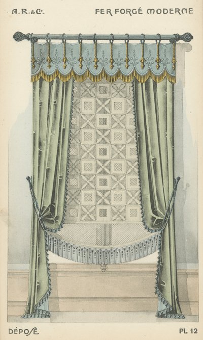 Illustration från inredningsproduktkatalog från A R & Cie, Frankrike av French School