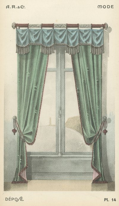 Illustration från inredningsproduktkatalog från A R & Cie, Frankrike av French School