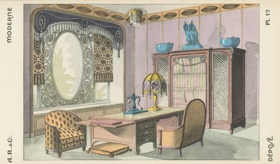 Illustration från inredningsproduktkatalog från A R & Cie, Frankrike av French School