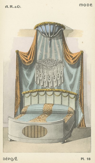 Illustration från inredningsproduktkatalog från A R & Cie, Frankrike av French School