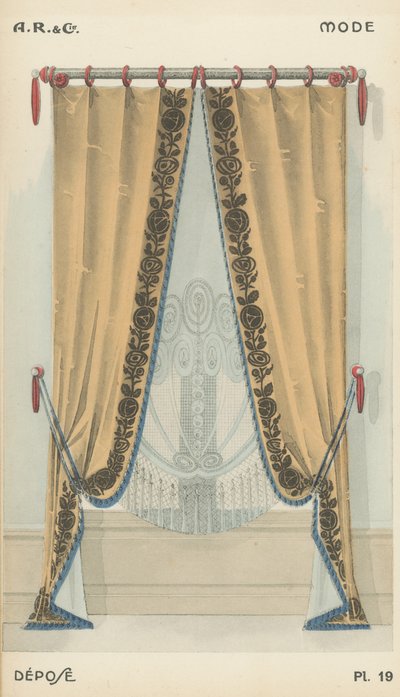 Illustration från inredningsproduktkatalog från A R & Cie, Frankrike av French School