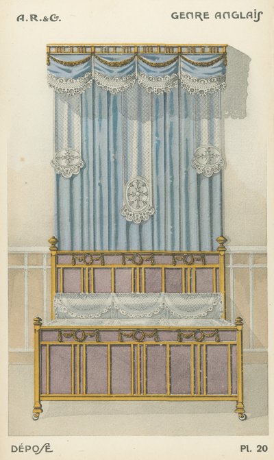 Illustration från inredningsproduktkatalog från A R & Cie, Frankrike av French School
