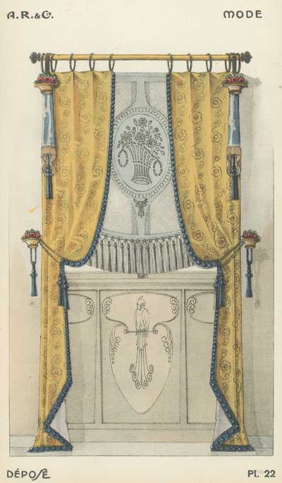 Illustration från inredningsproduktkatalog från A R & Cie, Frankrike av French School