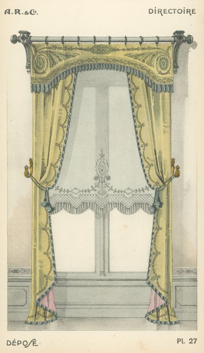 Illustration från inredningsproduktkatalog från A R & Cie, Frankrike av French School