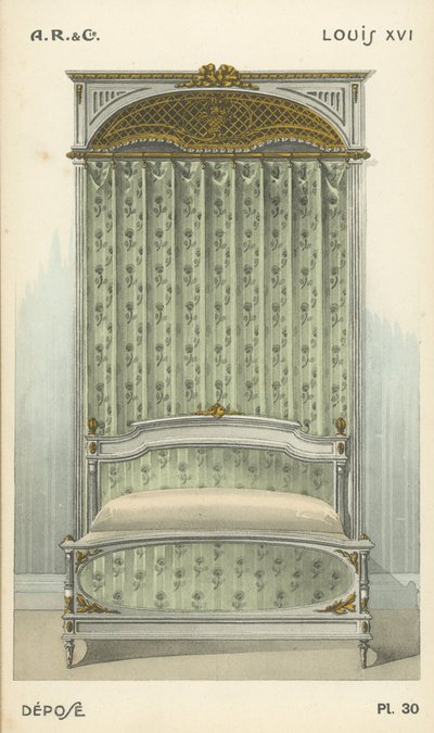 Illustration från inredningsproduktkatalog från A R & Cie, Frankrike av French School