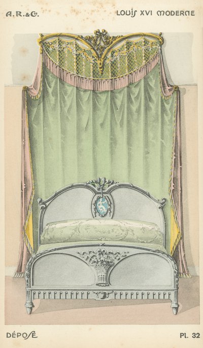 Illustration från inredningsproduktkatalog från A R & Cie, Frankrike av French School