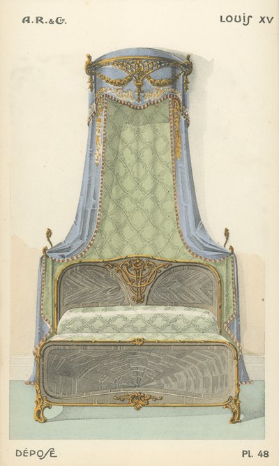 Illustration från inredningsproduktkatalog från A R & Cie, Frankrike av French School