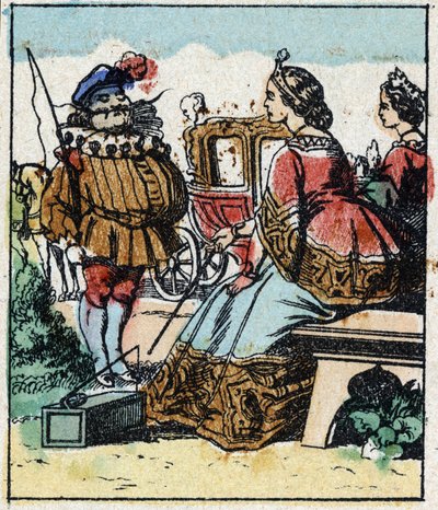 Illustration av Charles Perraults berättelse "Askungen eller den lilla glastofflan". Trästick av Imaging Pellerin - Epinal, sd. Sent 1800-tal. av French School