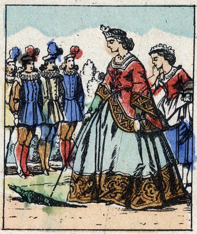 Illustration av Charles Perraults berättelse "Askungen eller den lilla glastofflan". Trästick av Imaging Pellerin - Epinal, sd. Sent 1800-tal. av French School