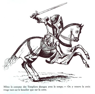 Illustration av en tempelriddare (gravyr) av French School