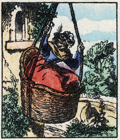 Illustration av berättelsen "" Raminagrobis och mössen "" Trästick från Imaging Pellerin - Epinal, sd. Sent 1800-tal. av French School