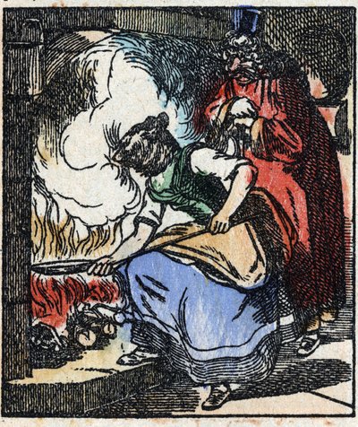 Illustration av berättelsen "" Raminagrobis och mössen "" Trästick från Imaging Pellerin - Epinal, sd. Sent 1800-tal. av French School