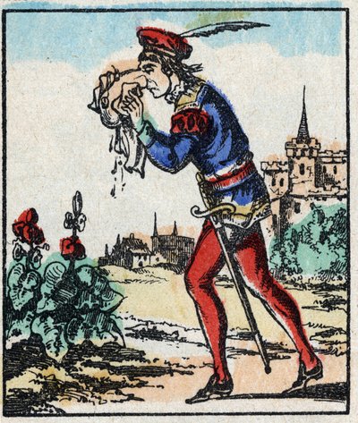 Illustration av berättelsen "The Adventures of Grand Flandrin"” Trästick från Imaging Pellerin - Epinal, sd. Sent 1800-tal. av French School