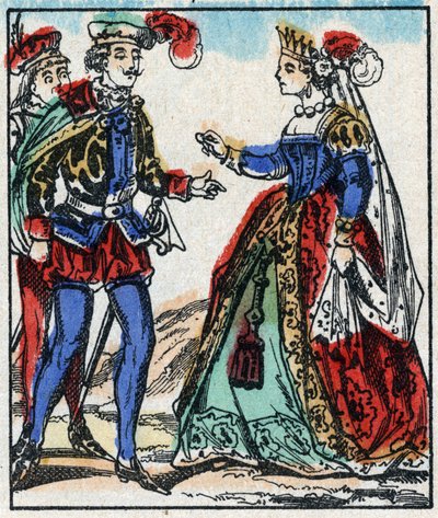 Illustration av berättelsen "The Adventures of Grand Flandrin"” Trästick från Imaging Pellerin - Epinal, sd. Sent 1800-tal. av French School
