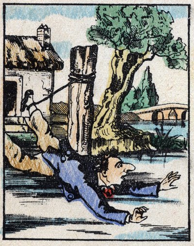 Illustration av berättelsen "" Veridique Historia om Jeannot Serinet "" Trästick av bildspråk Pellerin - Epinal, sd. Sent 1800-tal. av French School