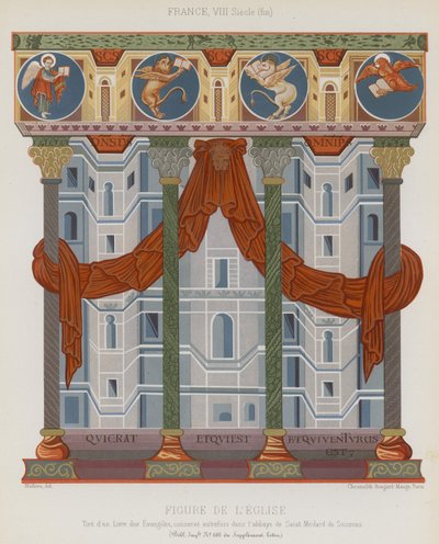 Bild av en kyrka av French School