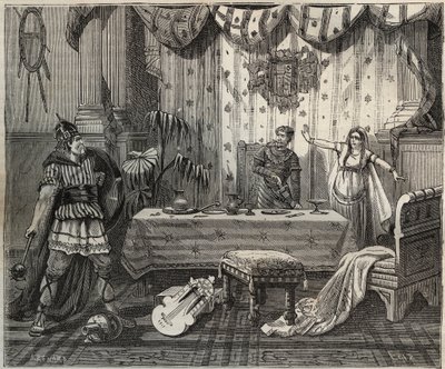 År 978 gick Lothaire (941-986), frankernas kung (Lothair) in i palatset för Otto II av det heliga riket (955-983) och hans hustru Theophano eller Theophanu eller Theophania Skleraina (655-991) i Aachen, men imperiale familj kunde fånga. illustration i av French School
