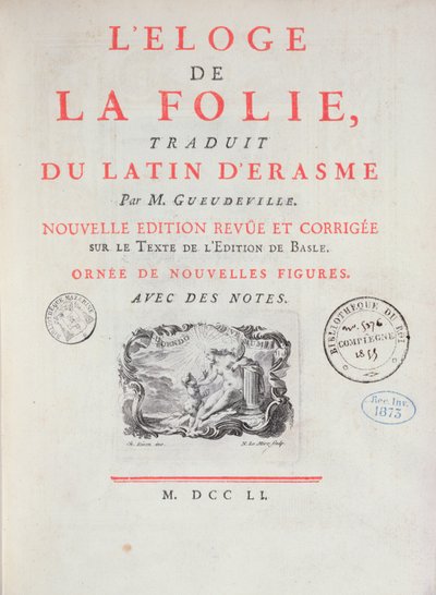 In Praise of Folly, 1751 (tryckt papper) av French School
