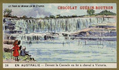 Framför Horseshoe Falls, Victoria, Australien (chromolitho) av French School