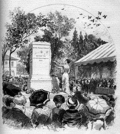 Invigning av monumentet tillägnat målaren Jean Baptiste Camille Corot (1796-1875) i Ville d