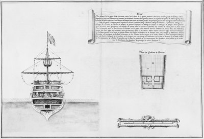 Inre förstäven på ett fartyg, illustration från Atlas de Colbert, skylt 46 av French School