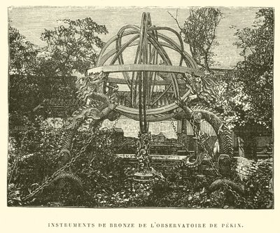 Bronsinstrument från observatoriet i Peking (gravyr) av French School