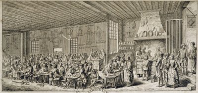 Interiör av en kabaré "" Ramponaux"", sd. 1700-talet av French School