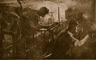 Interiör av en stridsvagn tillhörande det franska artilleriet av Assault, 1914-18 av French School