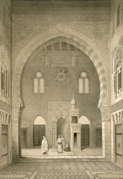 Interiör av moskén i Qaitbay, Kairo av French School